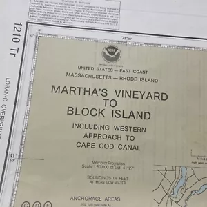 NOAA Martha's Vineyard to Block Island Rev 1990 map 43x37 - Bild 1 von 6