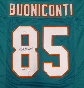 Dolphins Nick Buoniconti Autographed Teal Jersey "HOF 01" (Mark) PSA/DNA #X21293 - Picture 1 of 5