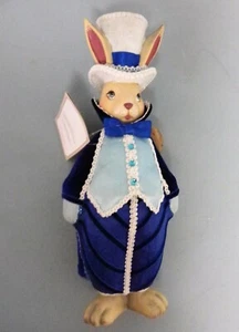 Katherine's Collection Blue Bunny Rabbit Statuina Bambola 14" Alta Nuova Senza Scatola - Foto 1 di 8