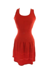 INC Internazionale Concepts Rosso senza Maniche Testurizzato a-Line DRESS S - Foto 1 di 5