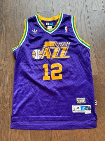 ADIDAS John Stockton Jersey Adult MEDIUM #12 Utah Jazz 1985-1986 Purple Cover