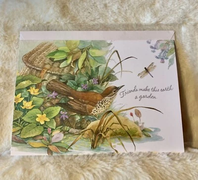 Friendship Greeting Card Brown Bird Dragonfly Bible Verse - Image 1 of 4