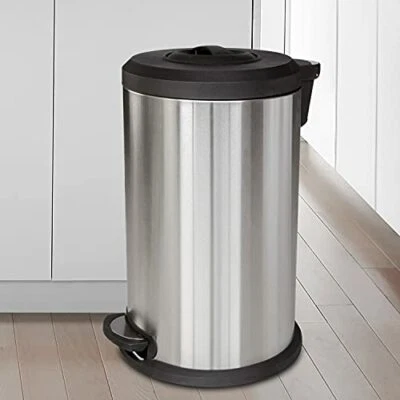 Premium Stainless Steel Trash Compression System Garbage Bin Wastebasket 40L/13G - Image 1 of 4