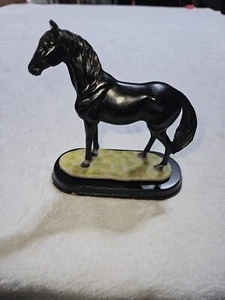 Statua Statuina Cavallo Nero 4" Decorazione Casa Collezione Decorazione Scultura Regalo - Foto 1 di 5