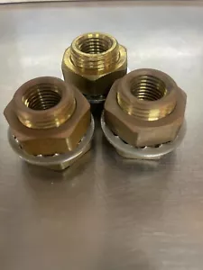 1/4" NPT x 31/32" Bulkhead Fitting Terminal Bolt Brass Female Short QTY 3 - Picture 1 of 3