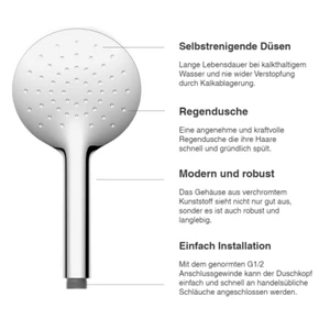 Duschkopf anti-kalk mit automatischem Reinigungssystem Handbrause Saniwii SH211 - Bild 1 von 8