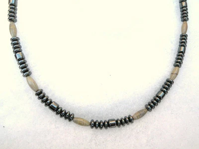Pulsera de hematita magnética collar tobillera hoja de plata jaspe EE. UU. Hecho a mano Foto 1 de 2