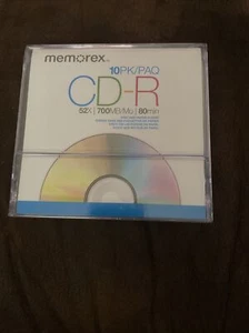 Memorex ~ CD-R ~ 10 Pack ~ 52 x 700 MB ~ 80 Min ~ Sealed W/ Paper Sleeves - Picture 1 of 2