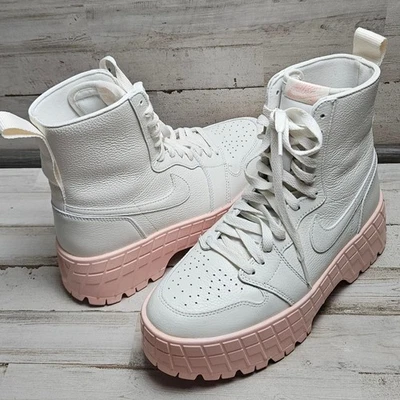 Nike Jordan 1 High Brooklyn Women’s White/Pink Chunky Sneakers – Size 8.5 - Image 1 of 4