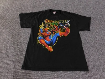 Marvel Shirt boys Extra Large Black Mad Engine Superhero Avengers Spider-Man Tee - Image 1 of 4