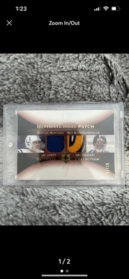 Cubierta superior Ultimate Collection 2007 Manning Rothlisberger parche doble 7/10 Foto 1 de 2