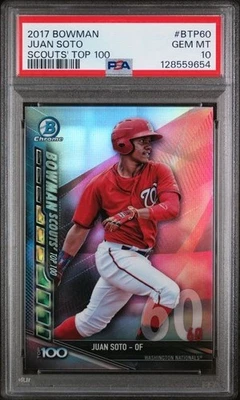 2017 BOWMAN SCOUTS' TOP 100 #BTP60 JUAN SOTO SCOUTS' PSA 10 ROOKIE - Image 1 of 2