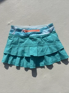 Ivivva by Lululemon Girls Skirt Set The Pace Sz 8 Tennis Skort ~Teal Blue~ - Picture 1 of 5
