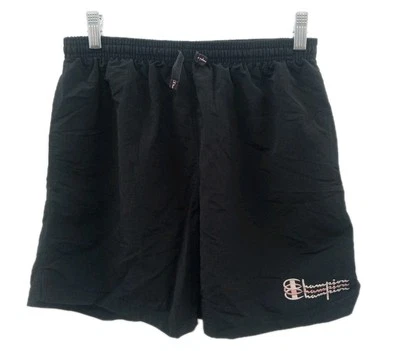 Champion Shorts Womens Medium Black Pink Logo Lightweight Athletic Gym Retro - Image 1 of 4