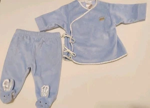 Bunnies By the Bay set completo coniglietto unisex 0-12 mesi 2 pezzi velluto blu bordo raso - Foto 1 di 7