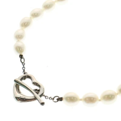 Tiffany&Co. Collar de perlas corazón abierto SV925 25,4 g colgante blanco Foto 1 de 4