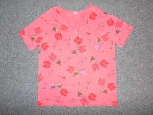 FRISCHE PRODUKTE HERGESTELLT IN DEN USA DAMEN LARGE KOMPLETT BAUMWOLLE KURZÄRMELIG V-AUSSCHNITT T-SHIRT - Bild 1 von 3