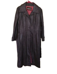 New England Sportswear Womens Brown Soft Leather Trench Coat 70s L/XL - Picture 1 of 10
