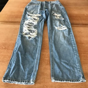 Cello Jeans Women 5 Blue Distressed High Rise Button Fly Medium Wash Stretch - Picture 1 of 13