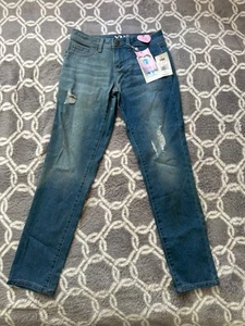 YMI Girl's Rips and Whiskers Distressed Faded Skinny Jeans Sz 12 NEW - Picture 1 of 12