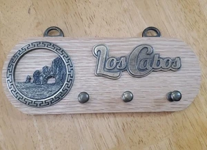 Los Cabos Mexiko Schlüsselbrett Halter 3 Heringe Aufbewahrung Organizer Holz Wandhalterung 8" x 4" - Bild 1 von 8