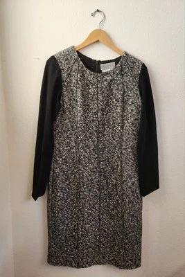 Worth Dress Women's Two-Tone Knit Long Sleeve Full Zip Black White Size 12 - Image 1 of 4
