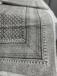 Indian Embroidery Kantha Quilt Bedspread Block Print Kantha Throw Cotton Gudri - Bild 1 von 7
