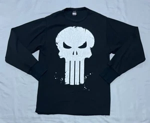 Marvel Mad Engine Shirt Mens Small Black Punisher Thermal Waffle Knit Adult S - Picture 1 of 12