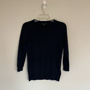 J. Suéter Crew 100% Lana Merino Azul Marino Cuello Redondo Talla XS - Imagen 1 de 6