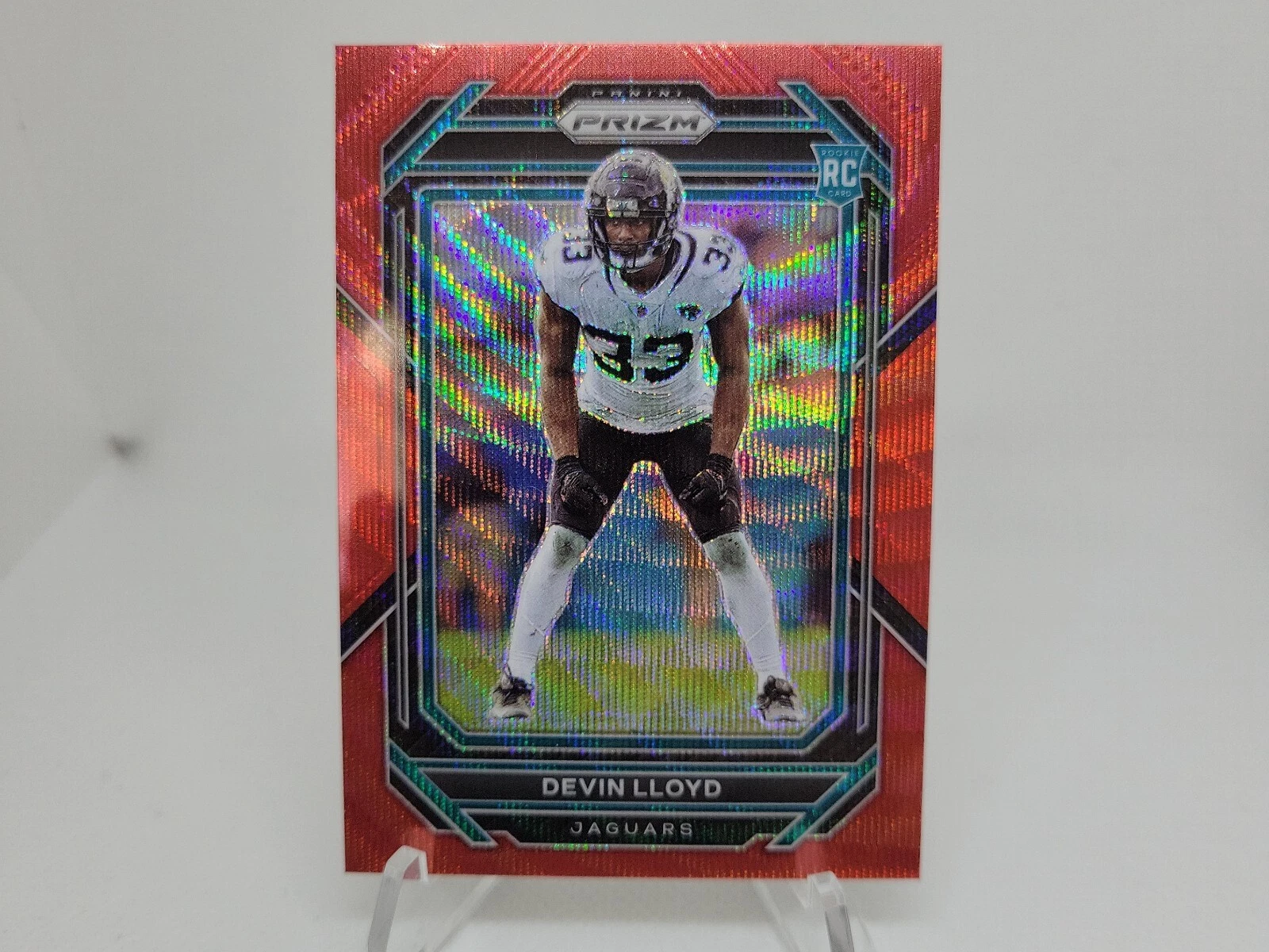 2022 Panini Prizm Devin Lloyd RC #376 Red Wave Prizm 9/149