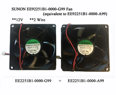 NEW_SUNON-2-Wires-PC-Case-Fan-92x92x25mm-DC12V-2W_EE92251B1-0000-A99_In Stock - Image 1 of 4