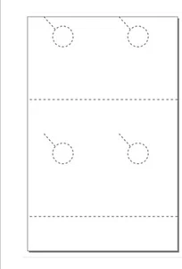 Door Hanger w Perfed Coupon, 4-UP on 11"x 17" White 67lb Vellum Paper-250 Sheets - Picture 1 of 1