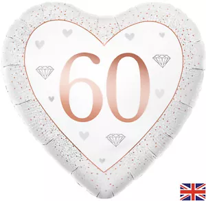 60th Diamond Wedding Anniversary Balloon Foil Party Decoration Happy Anniversary - Picture 1 of 1
