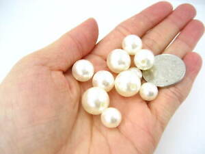 white 10mm 12mm 14mm Faux Imitation Pearl space Beads Craft Jewellery Making