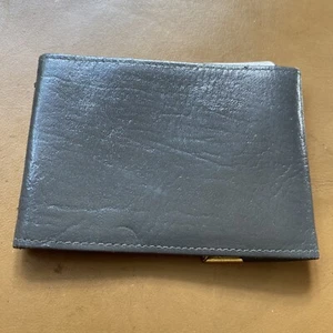 Portafoglio BIN Vintage Salisburys Pelle Grigio Porta Carte di Credito Visita - Foto 1 di 5