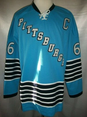 Mario Lemieux Pittsburgh Penguins Blue "1967-1968 Throwback" CCM NHL Jersey - Image 1 of 2