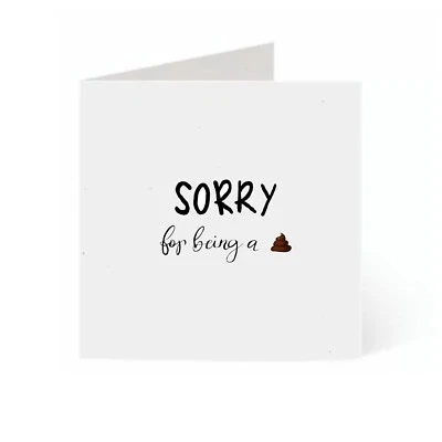 Cat Themed Sorry For Being a Sh*t Card, For Him For Her, pet apology - Image 1 of 3