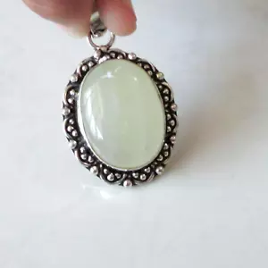 Aqua Calcedonia Piedras Preciosas Chapado en Plata Hecho a Mano Colgante Joyería HP11 - Imagen 1 de 8