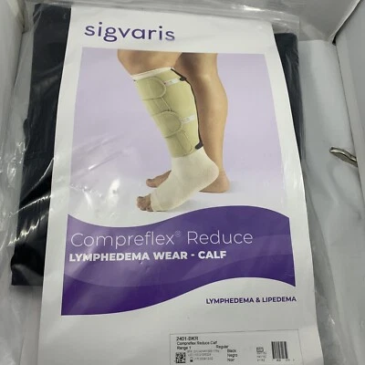 Sigvaris Negro Complejo Médicamente Edema Compreflex Reducir Debajo de la Rodilla Rango Reg 1 Foto 1 de 4