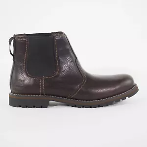 TIMBERLAND MEN'S LARCHMONT DARK BROWN LEATHER CHELSEA BOOT 9706A ALL SIZES - Picture 1 of 11