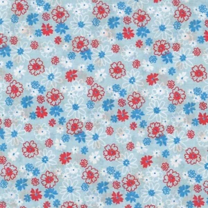 Fabric Fat Quarter 50 x 55cm Material Sewing Patchwork Crafts Flowers Blue - Picture 1 of 1