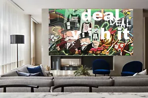 Alec Monopoly style Art Painting Original canvas Print Poster duck money man - Picture 1 of 9