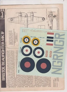 REVELL-BRISTOL BEAUTIFIER DIRECTIONS AND DECALS FREE SHIP IN U S - Picture 1 of 1
