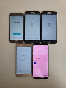 LOT OF 5! Samsung Galaxy J327 / J727 / S8+ / GSM ( Unlocked) Smartphones 