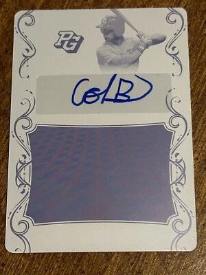 COLIN BARBER 2018 LEAF PERFECT GAME AUTOGRAPH YELLOW PLATE #1/1 Houston Astros - Image 1 of 3