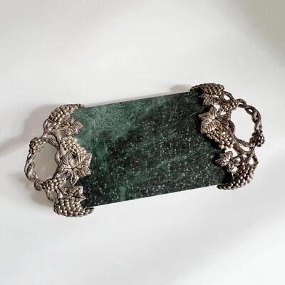 Vintage Godinger Marble Silver Charcuterie Board, 18"x9" - Image 1 of 4