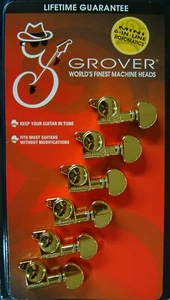 Grover 205GL6 Mini Rotomatic Tuners, Left Hand, 6 In-Line, Gold Finish - Picture 1 of 8