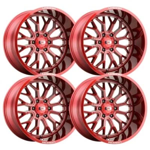 (Set-4) Vision Offroad 402 Riot 20x10 8x170 -25mm RED Wheels Rims 20 inch - Picture 1 of 1
