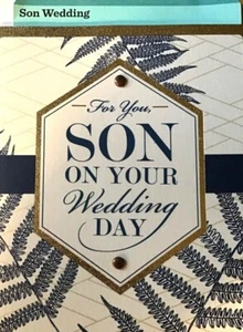 SON WEDDING Congratulations Card for SON & SON-DAUGHTER IN LAW HALLMARK 72 - Picture 1 of 44