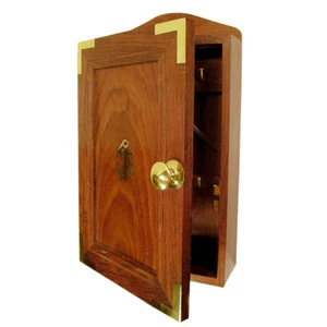 Maritimer Schlüsselkasten - Messing Holz XL - sc-7505 - Bild 1 von 1